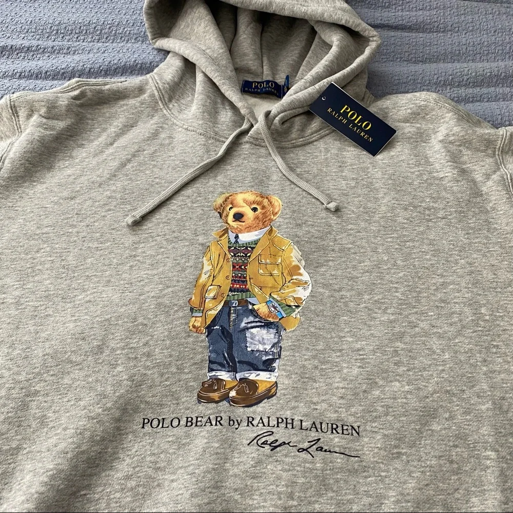 Ralph Lauren Polo Bear Hoodie - Men’s 2XL | New with Tags | Gray | Authentic